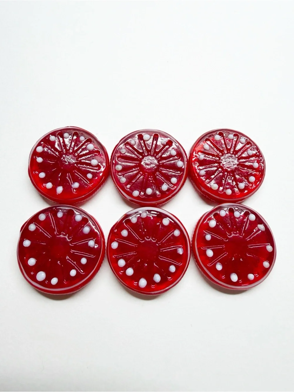 Vintage Blown Glass Candy Fruit Slices 24 Pieces Art Glass